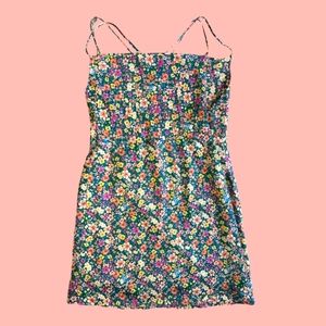 Forever 21 Floral Boho Crisscross Strappy Back Dress Size Small